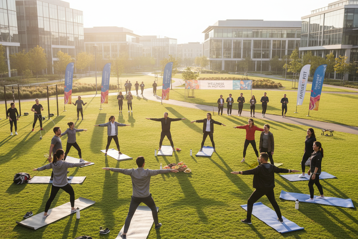 A corporate fitness event