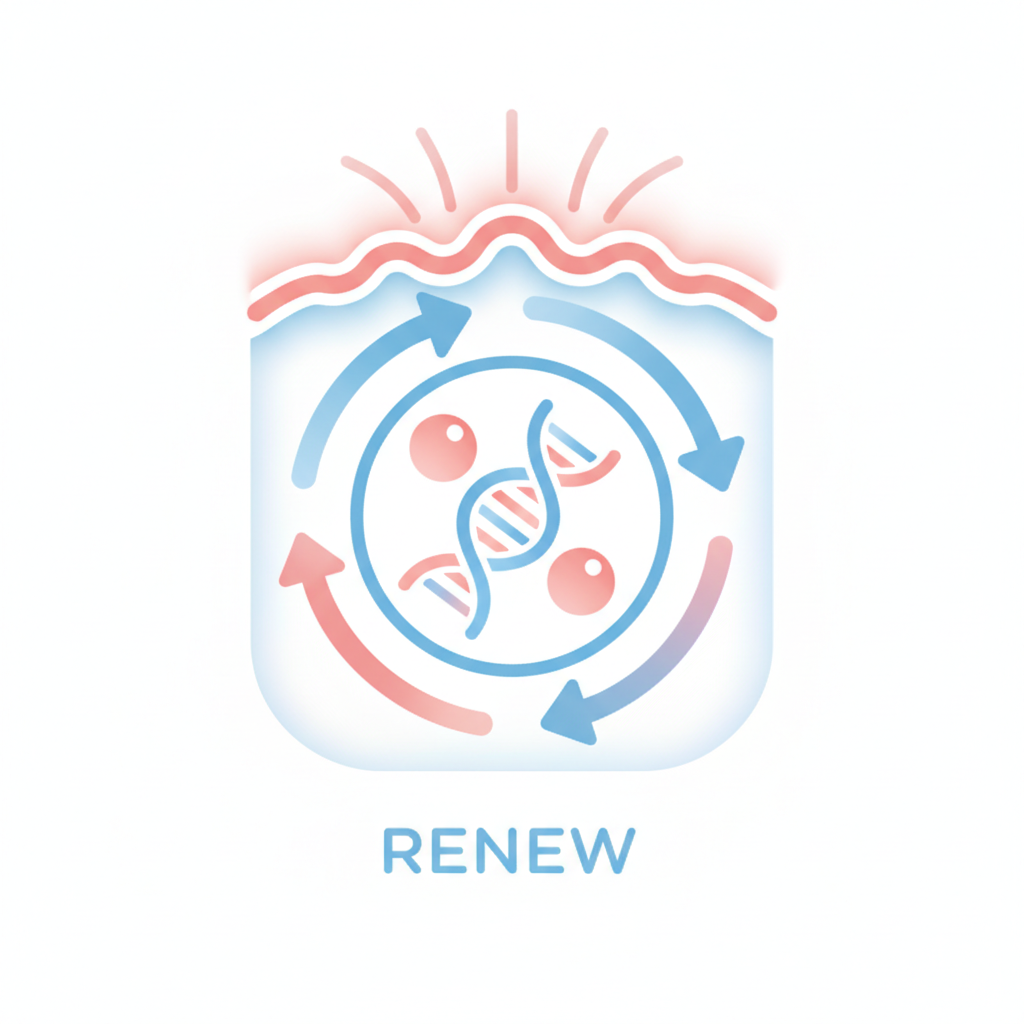 Create an icon that symbolizes improving skin and cellular repair.